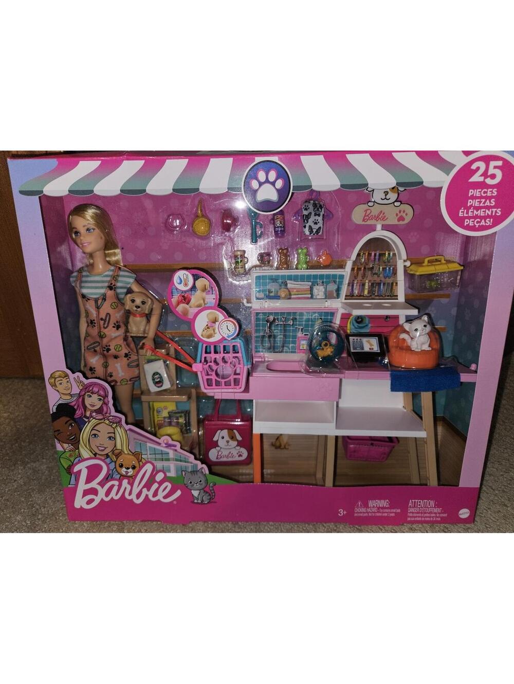 Barbie Pet Boutique Play-Set. Has Dog Cat Hamster Turtle. NEW.